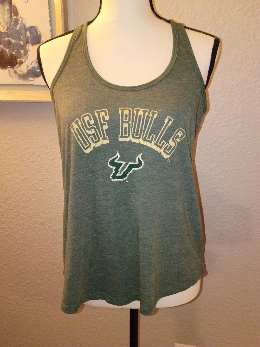 Rivalry Threads Olive Green USF Bulls Racerback Tank